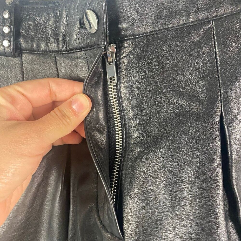 MAJE Ilyad Lamb Leather Studded Shorts - Picture 11 of 14
